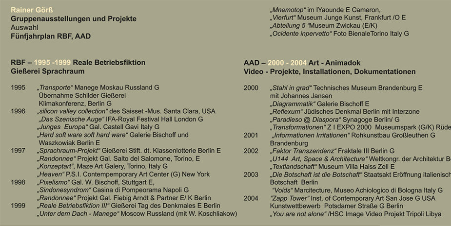 Rainer Görß CV